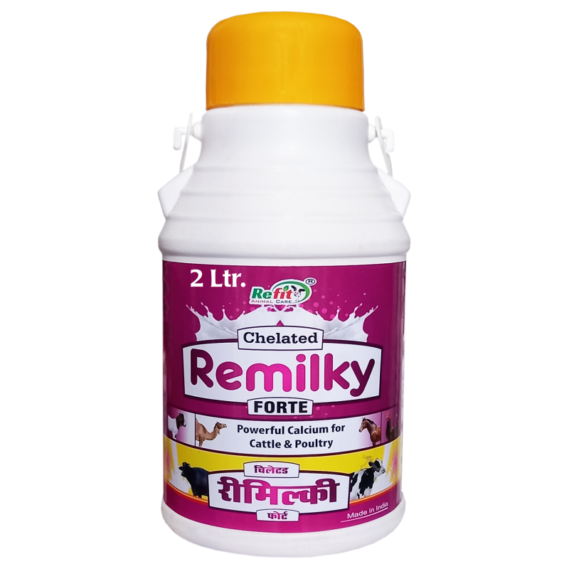 Chelated Liquid Calcium for Cow, Pig, Goat, Sheep, Horse, Buffalo and Other Dairy Animals, 2 Liter, Remilky Forte