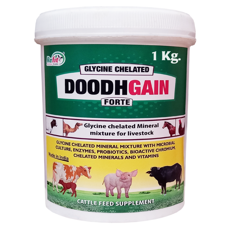 Glycine Chelated Mineral Mixture for Cow, Cattle, Goat, Poultry and Other Livestocks, 1 Kg, Doodhgain Forte