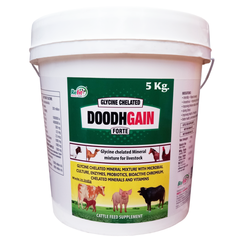 Glycine Chelated Mineral Mixture for Cow, Cattle, Goat, Poultry and Other Livestocks, 5 Kg, Doodhgain Forte