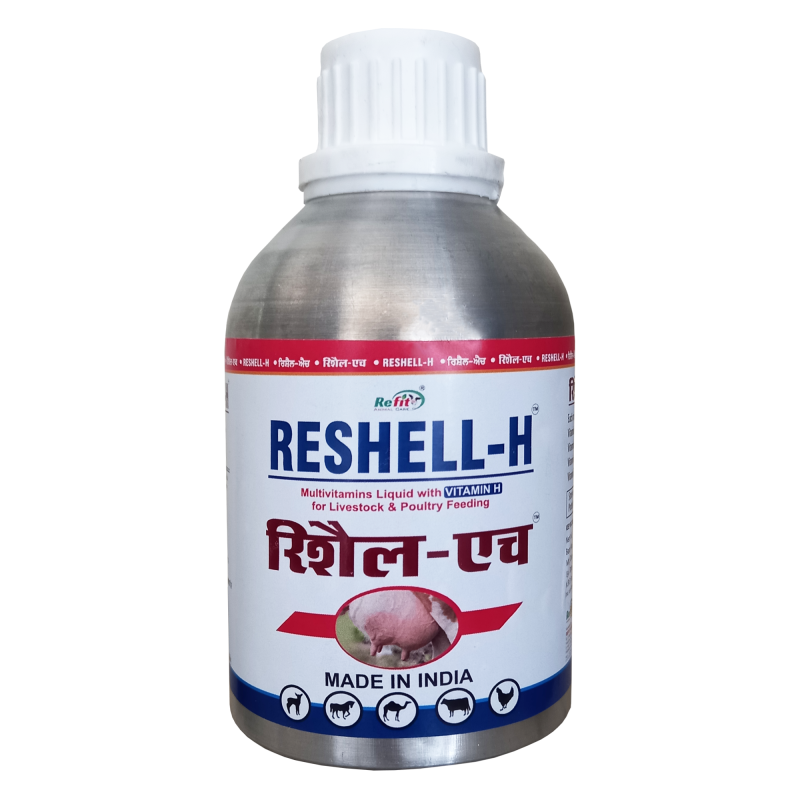 Veterinary Vitamin H Supplement for Cow, Cattle, Goat, Chicken, Layers, Broilers, Poultry and Other Livestock Animals, 250ml, Reshell H
